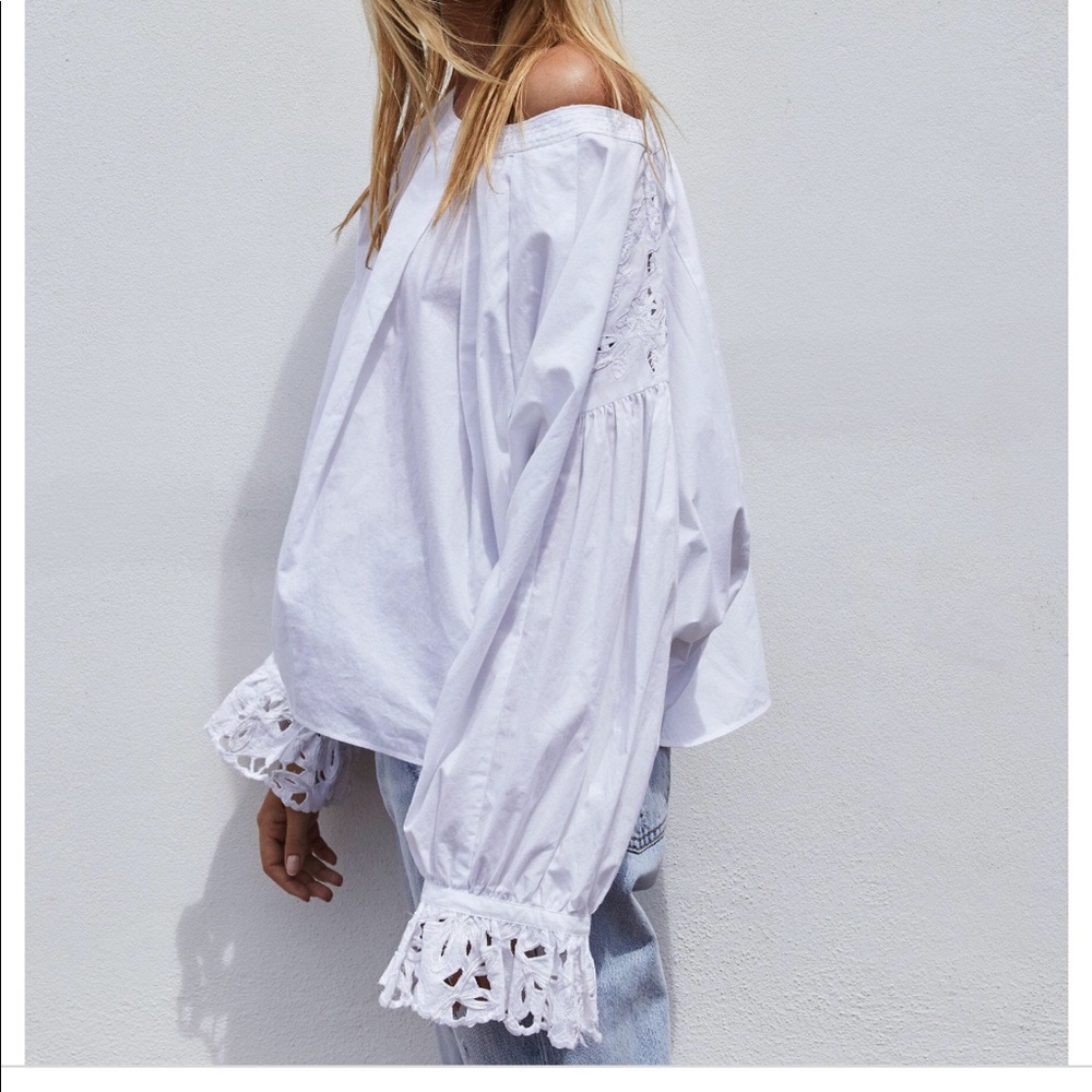 NWT Free People Graphite Wishing Well Blouse